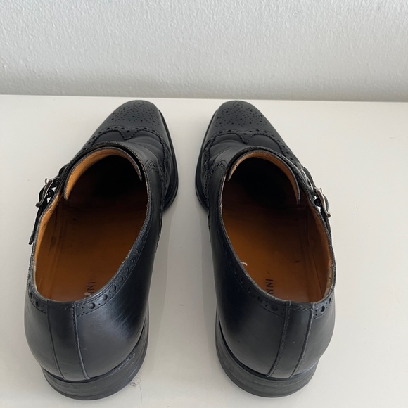 Magnanni Black Leather Double Monk Brogue Oxfords main image 4